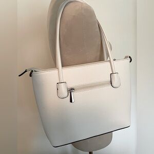 White Pebbled Vegan Leather Purse